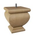 Designs Of Distinction Square Lille Bun Foot w/Bolt - Hard Maple 01704060HM6